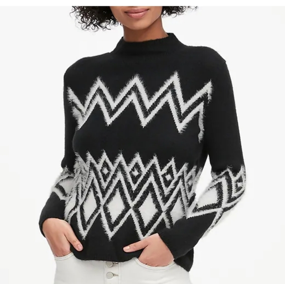 Banana Republic Sweaters - Banana Republic Modern Fair Isle Black and White Sweater. Size M